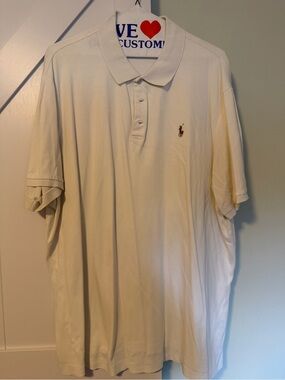 Ralph Lauren Men's Polo Shirt in White with Small Embroidered Logo